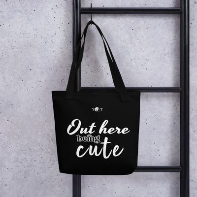 Out Here Being Cute Tote black