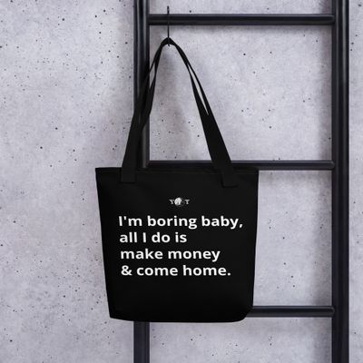 I&#39;m Boring Baby Tote black