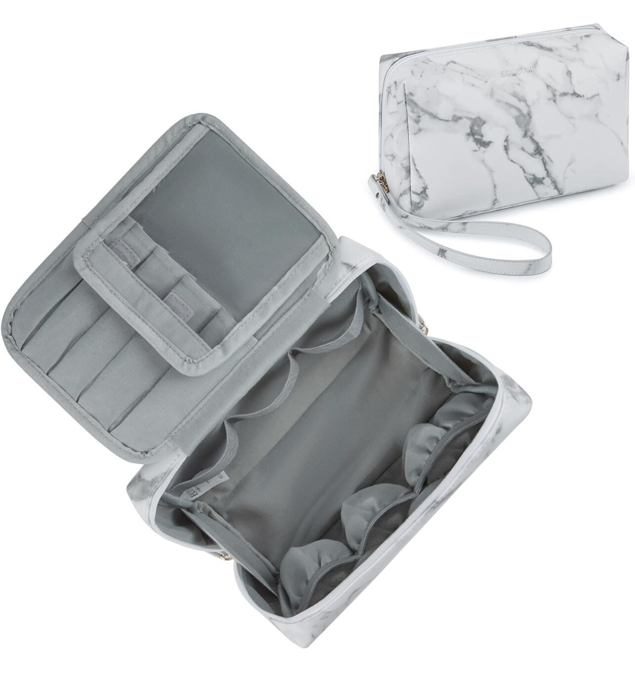 Makeup Travel Cosmetic Bag With Brush Slots