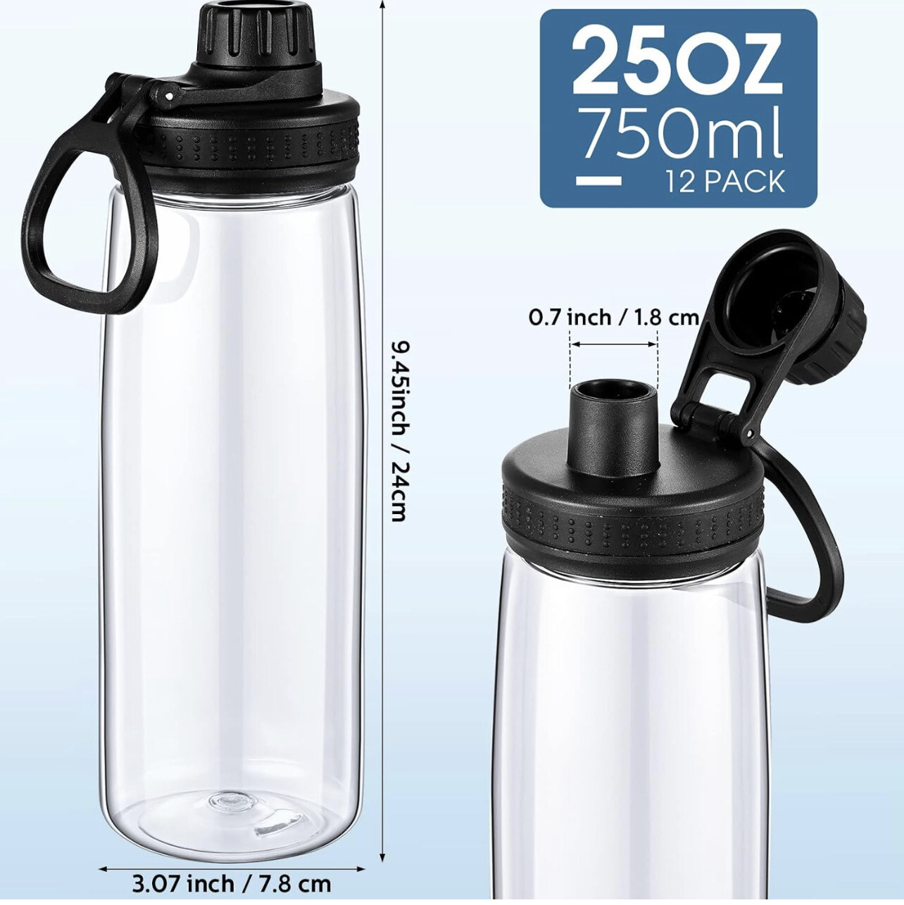 Quality Tritan Plastic Sports 25oz Water Bottles with Handle