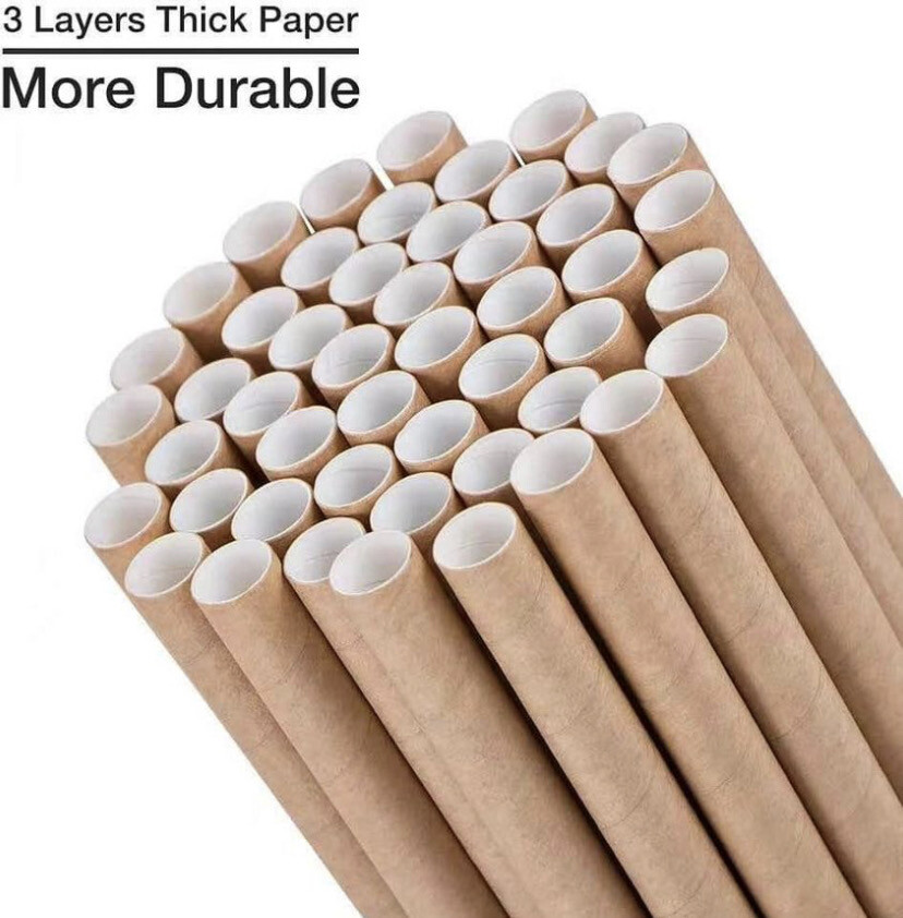 Smoothie Boba Straws 1.2cm Wide 23cm long Paper Straws, Bulk 100 Pack