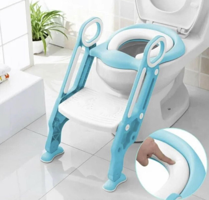 Kids Trainer Toilet Potty Training Seat Baby Toddler Chair Padded Seat Ladder