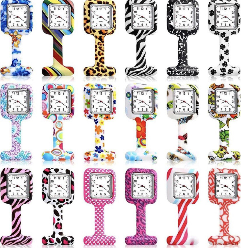 Square Silicone Watches Clip on Pocket Watch Portable