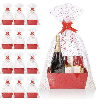 12 Sets Large Baskets for Gifts Empty to Fill Bulk 12 x 10 Inches, Red Cardboard Gift Baskets Includ
