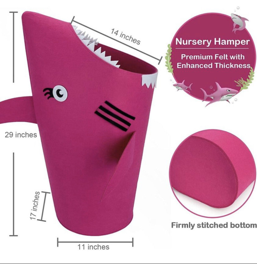 Shark Laundry Basket for Kids Girl Laundry Hamper for Girls Baby Hamper for Nursery Toy Storage Bask