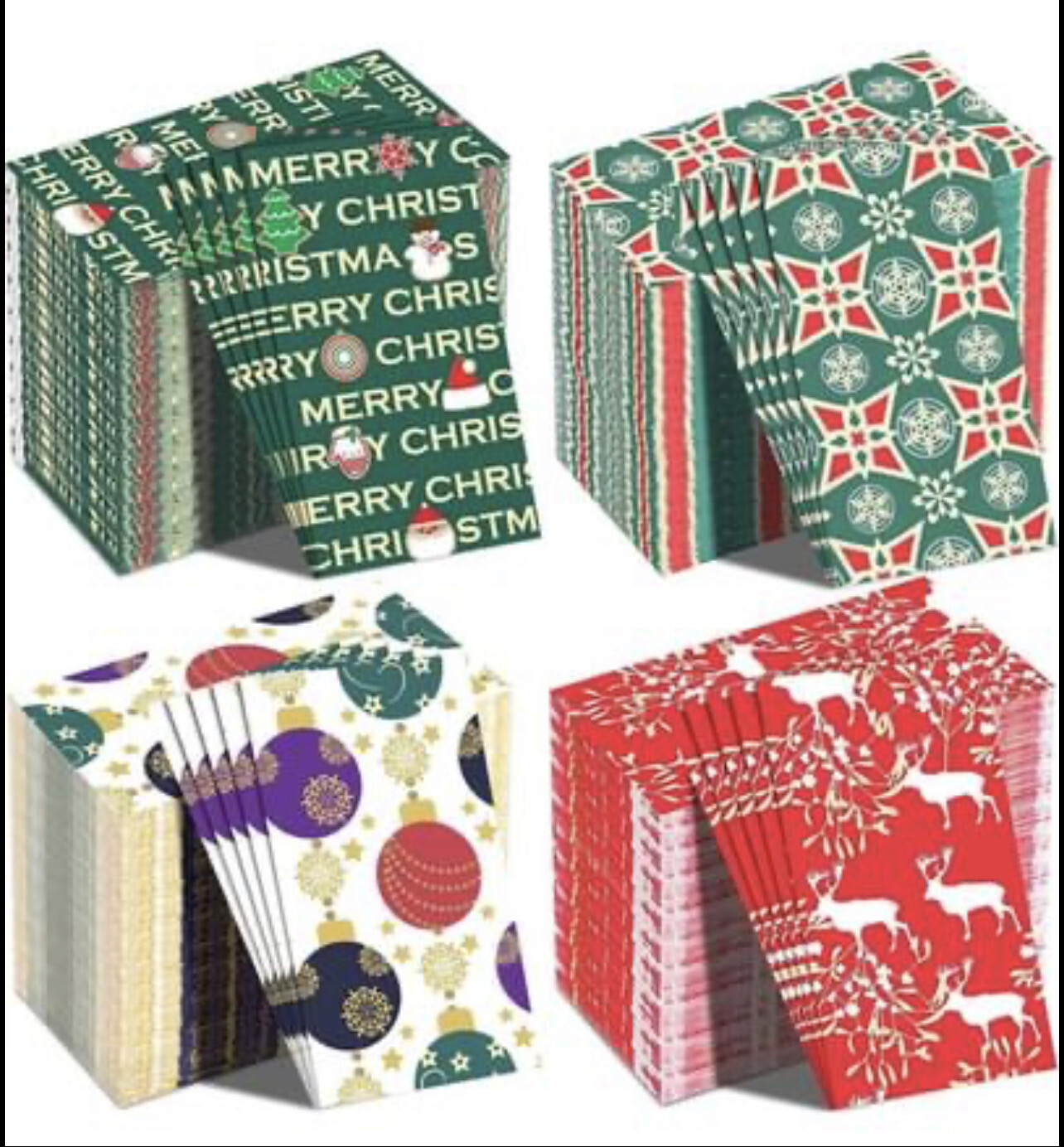 Christmas Disposable Napkins Cocktail Napkins Paper Guest Hand Towels 100 pcs