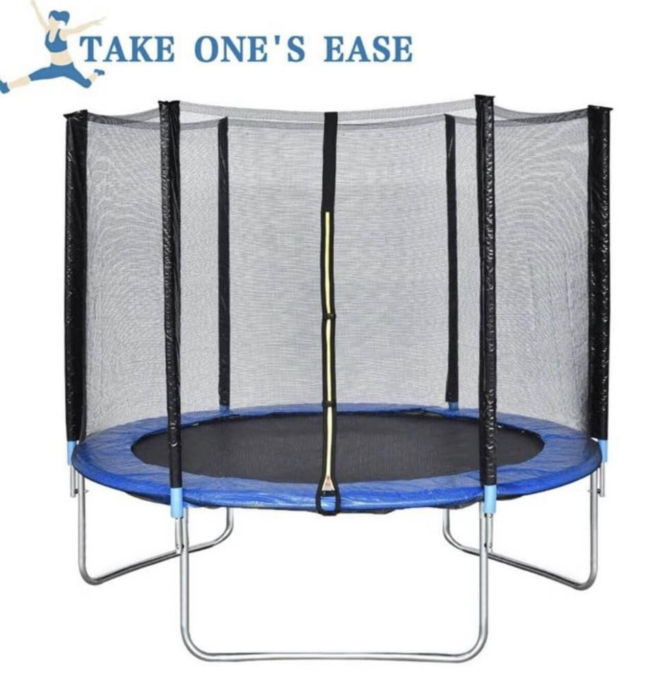 FDW 10&#39; Trampoline Combo Bounce Jump Safety Enclosure Net With Spring Pad