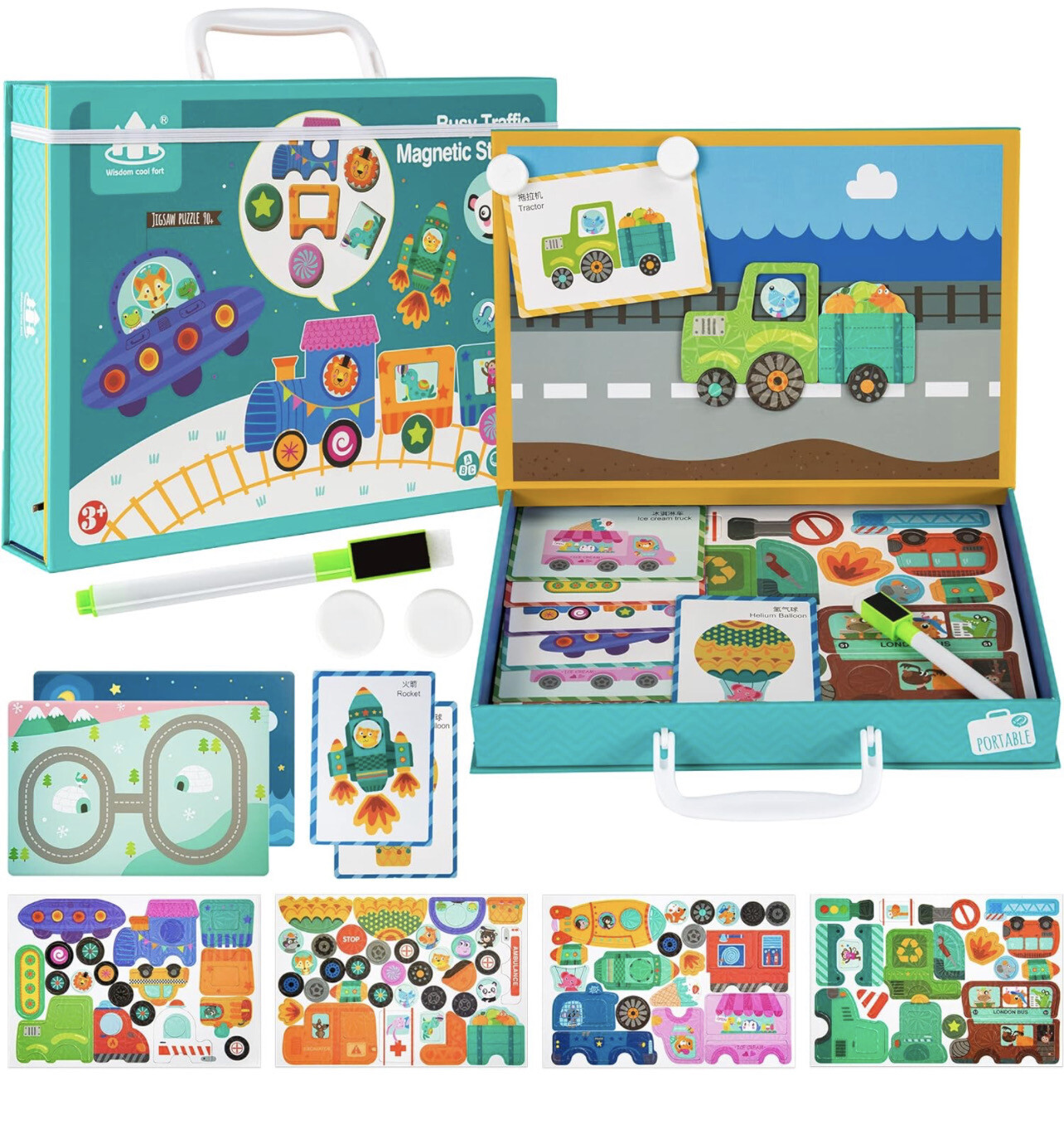 Magnetic Jigsaw Puzzles (Heavy Traffic, 65Pcs)