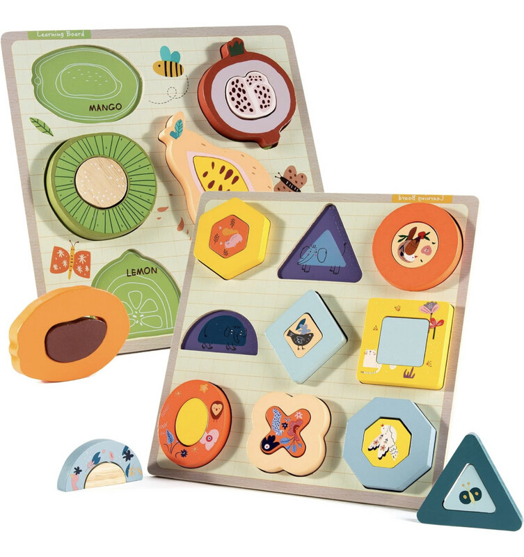 Wooden Cognitive Puzzles Learning Fruit &amp; Shape