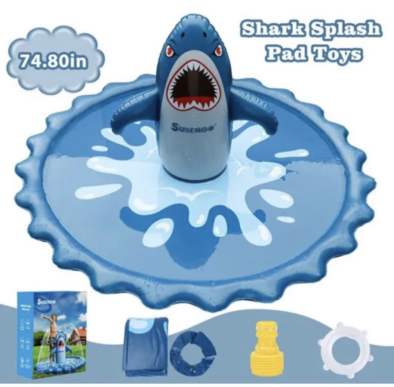 Susengo 74.8&#39;&#39; Splash Pad Huge Sprinkler Mat Pad