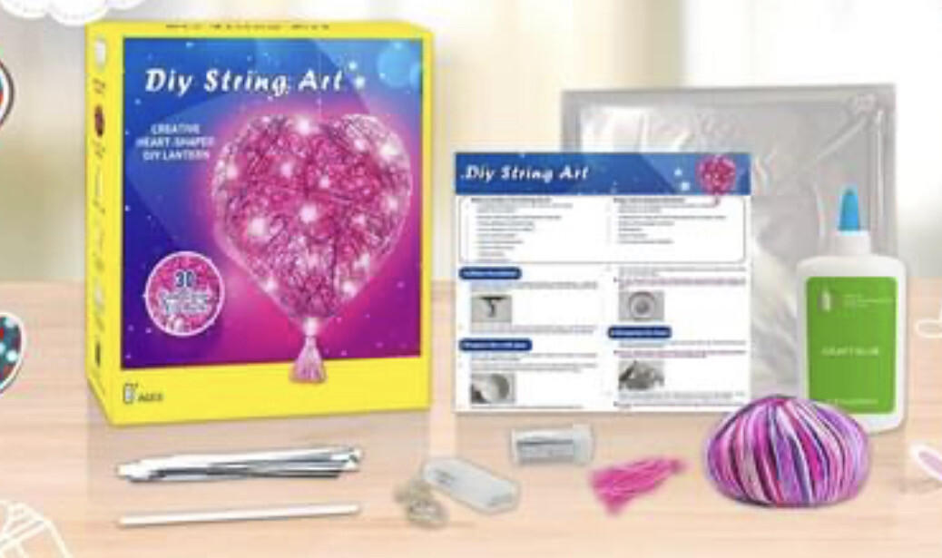 3D String Art Crafts for Kids DIY LED Heart Lantern Arts and Crafts for Kids Ages 8-12 Gifts