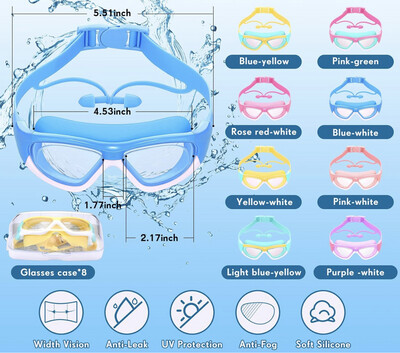 Kids Swim Goggles Integrated Goggles with Earplug Colorful