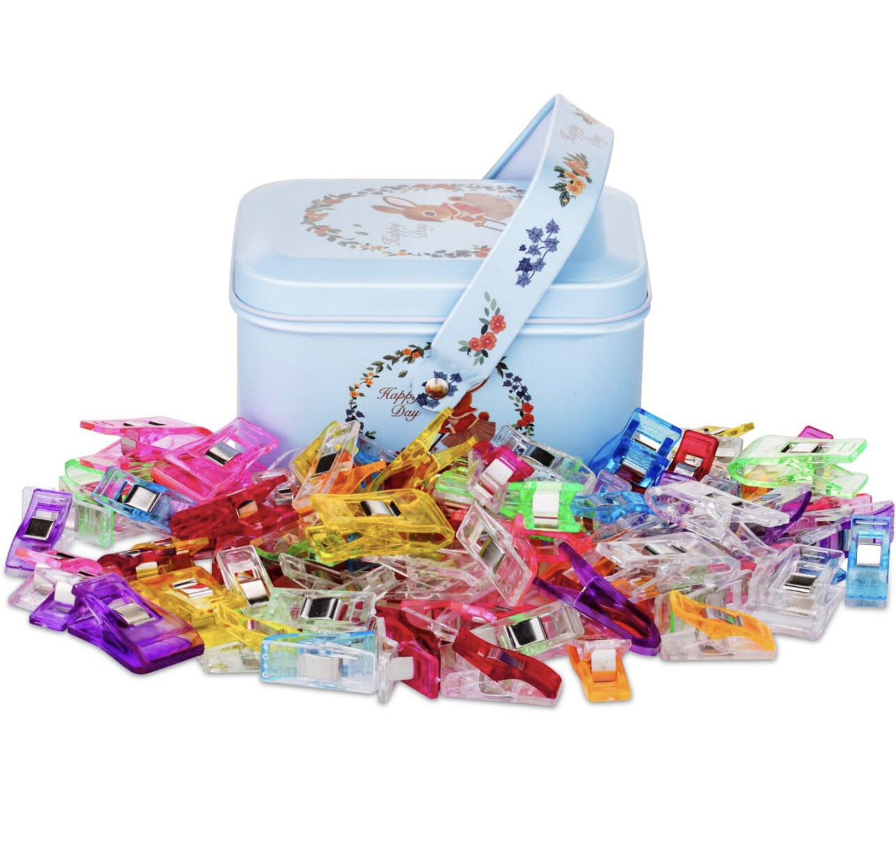 Quilting Clips and Sewing Fabric Clips,Pack of 100,80 Small +20 Middle Quilt Clips