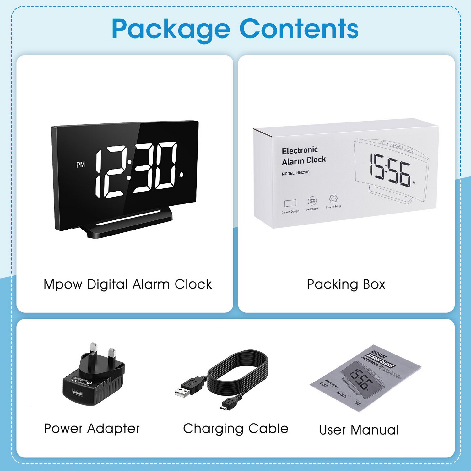 Digital Electric Alarm Clock HM251C