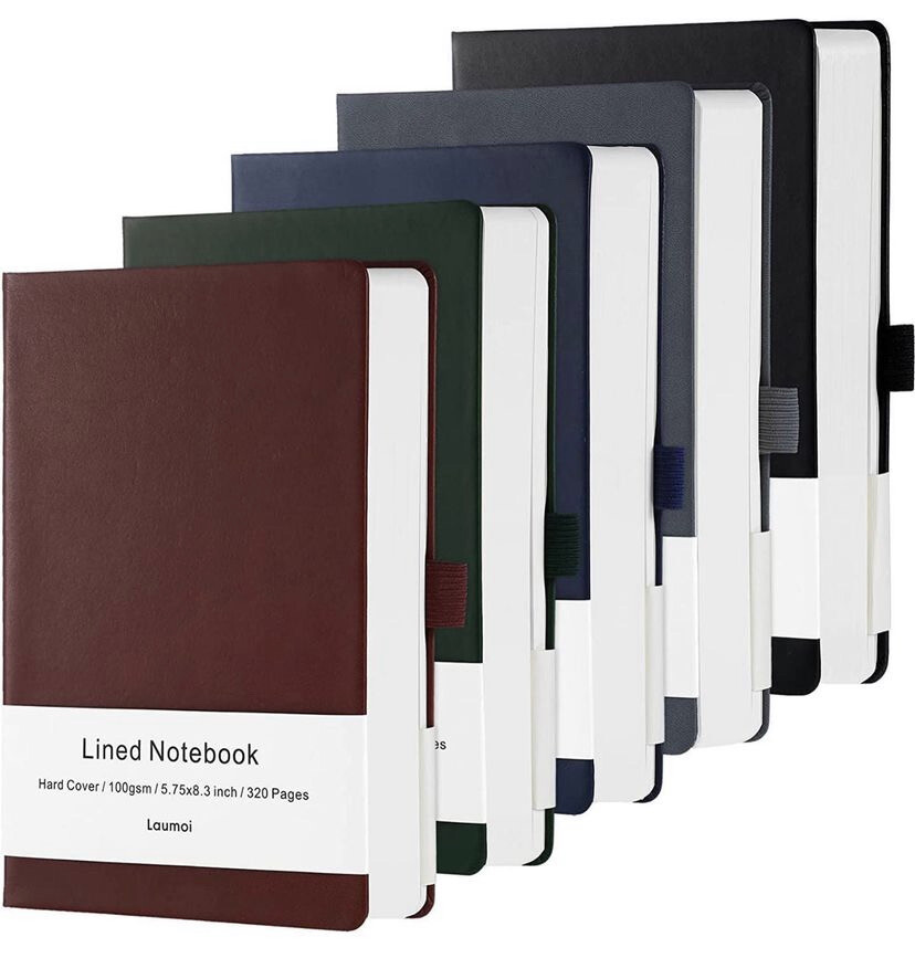 Lined A5 Journal Notebooks 320 Numbered Pages Wide Ruled 5.75 x 8.3 Inch Multiple Color
