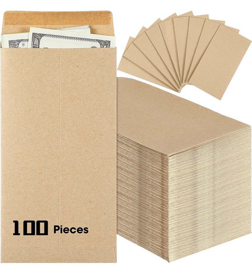 Envelopes for Cash Budgeting 3.5 x 6.5 Inch 100 Pcs