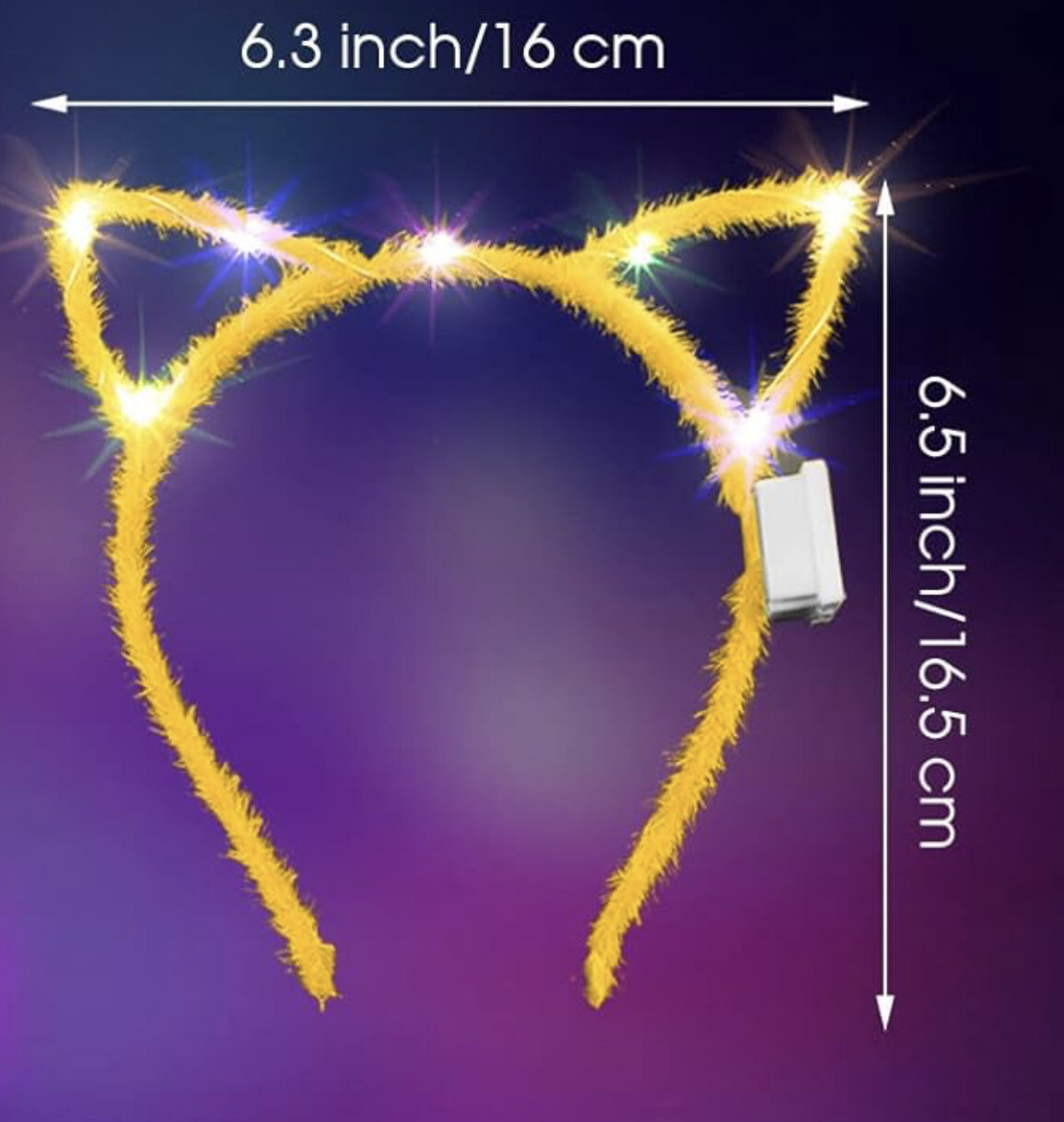 Light Up LED Cat Ear Headband Glow In The Dark