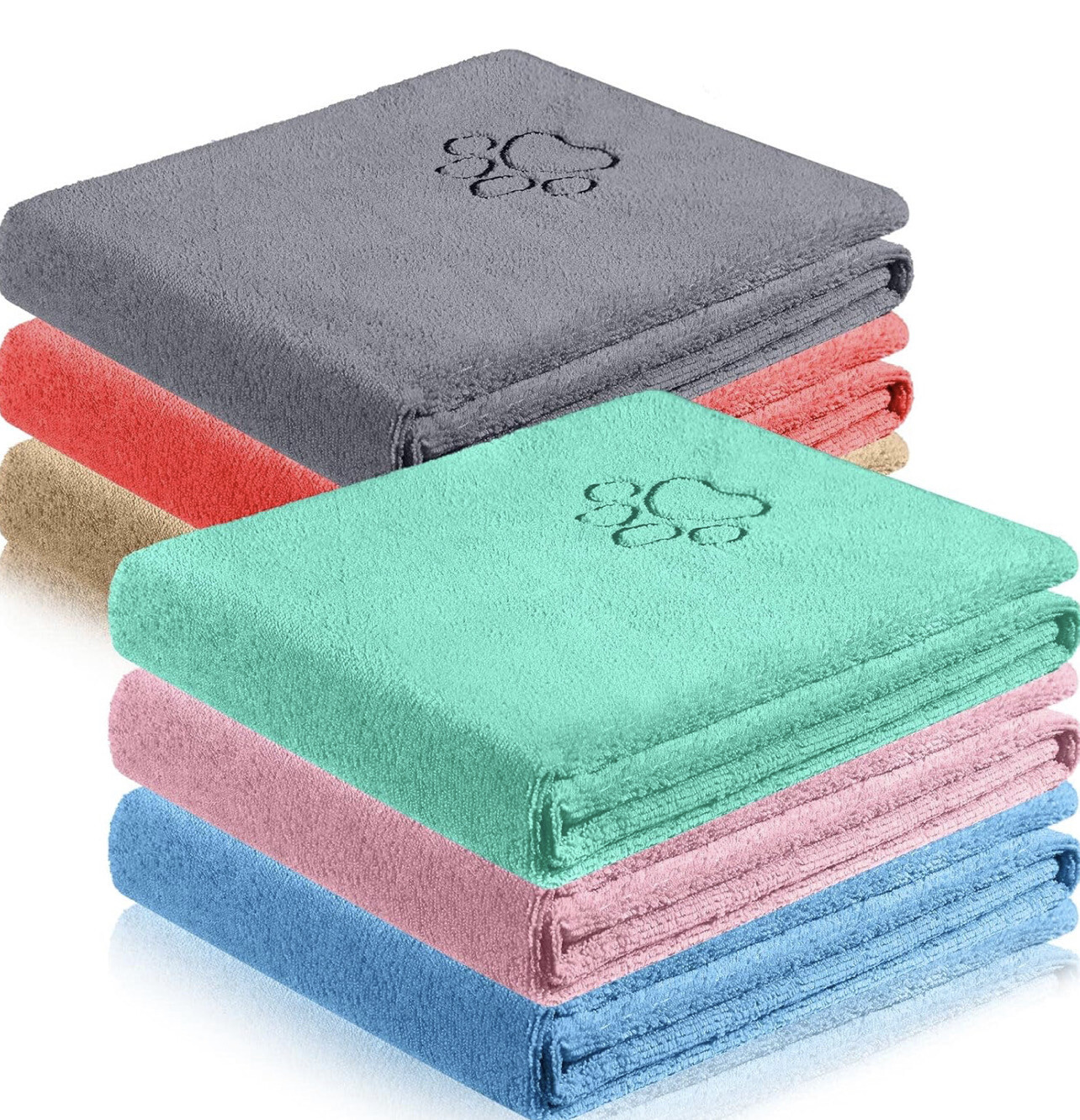 Pet Grooming Towel Soft Microfiber 30 x 50 Inch, Multicolor