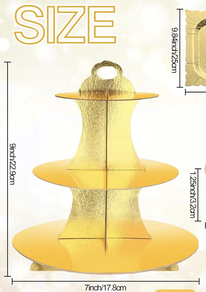 Cupcake Or Cake Stand Set Include 4 Round 3 Tier Cardboard