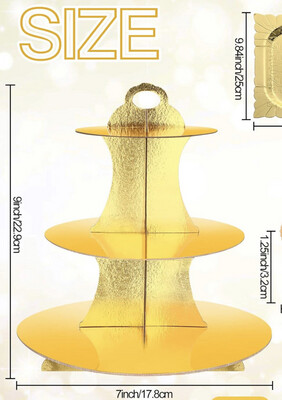 Cupcake Or Cake Stand Set Include 4 Round 3 Tier Cardboard