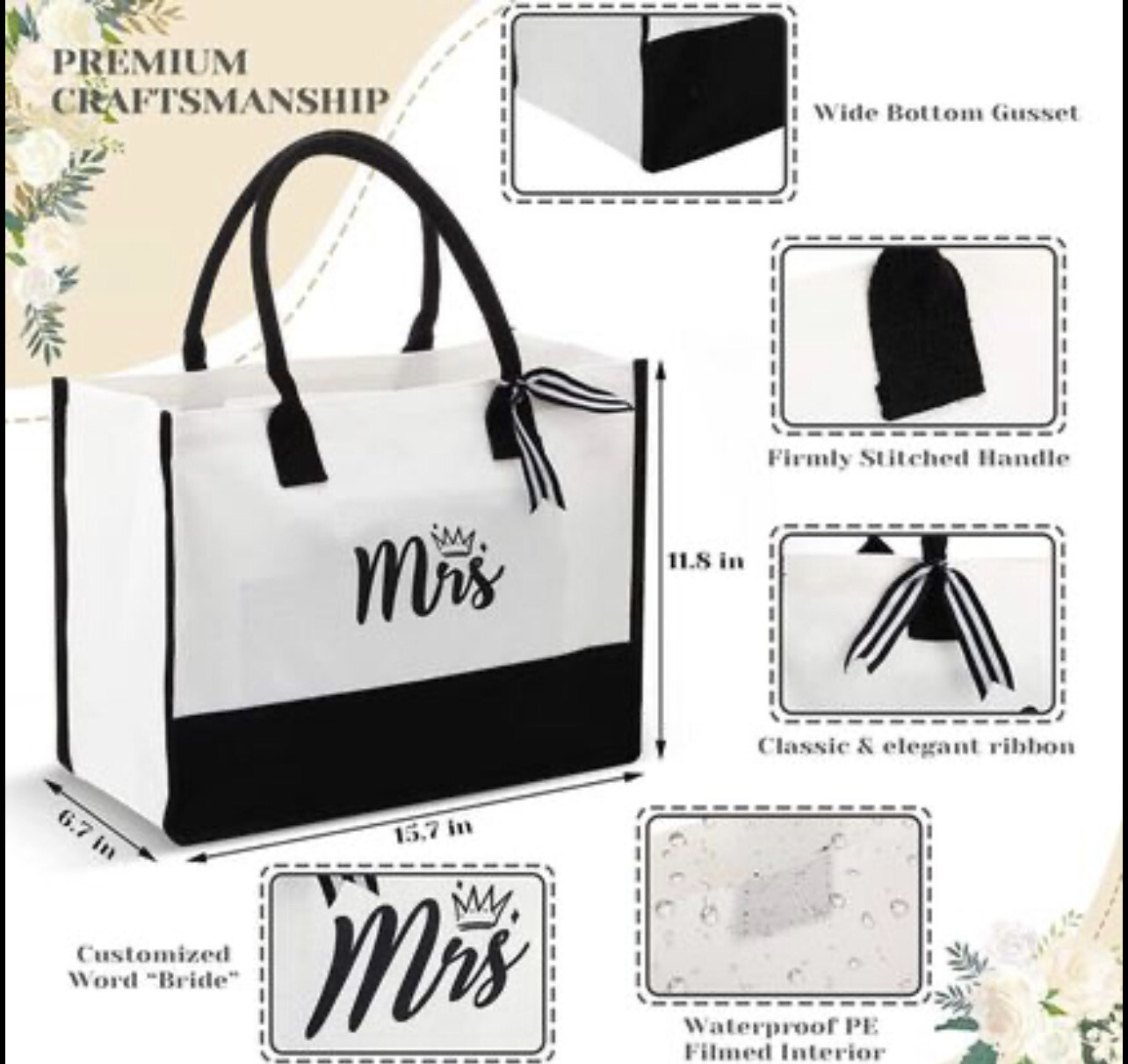 Canvas Tote Bags Classic Black