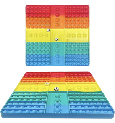 Big Size Push Pop Fidget Toy Silicone Rainbow Chess Board Sensory Toys (Square)
