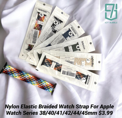 Nylon Elastic Braided Watch Strap For Apple Watch Series 38/40/41/42/44/45mm