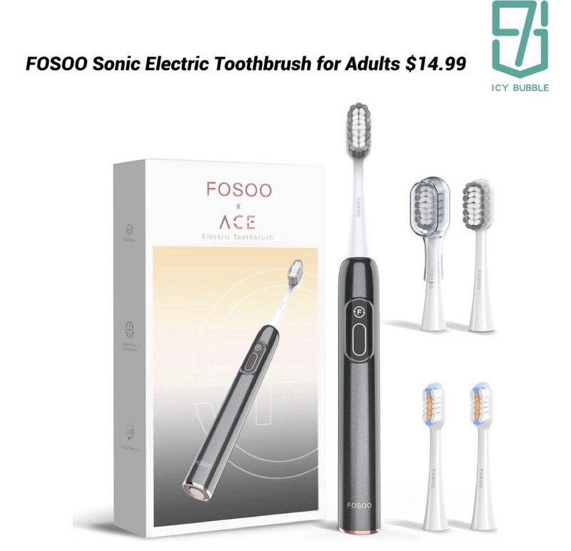 FOSOO Sonic Electric Toothbrush for Adults Multi Color Available