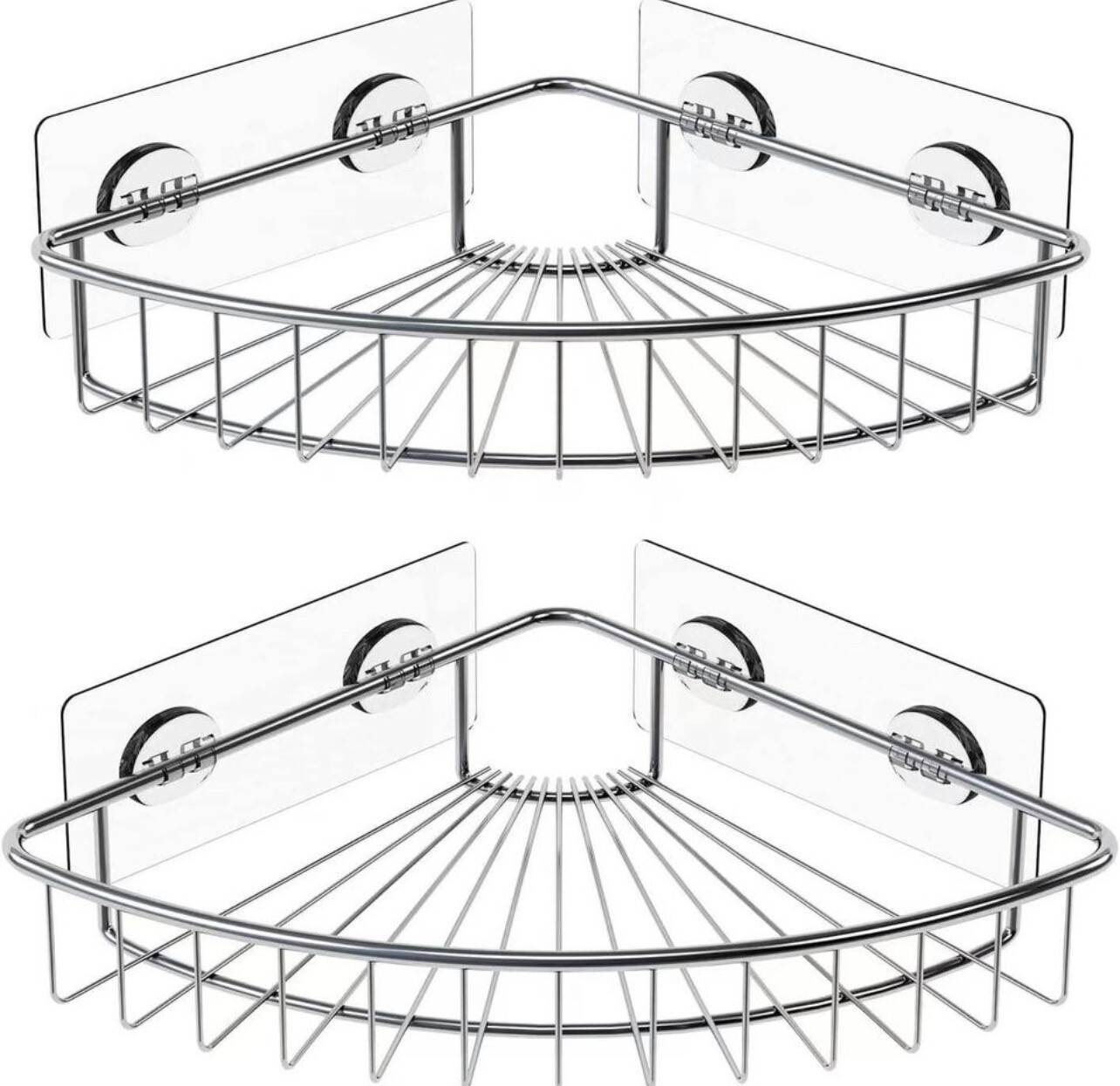 Adhesive Corner Stainless Steel Wall Mounted  Shelf Shower Caddy 2-Pack 