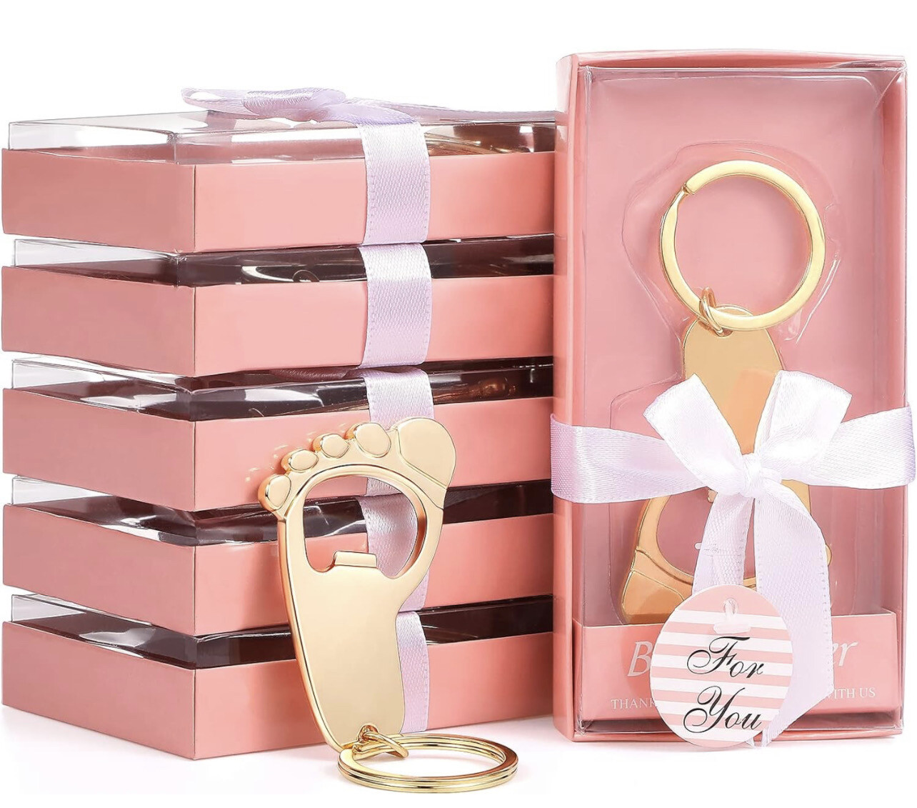 Bottle Opener Favors for Guests, Foot Print Shaped Beer Bottle Opener with Box
