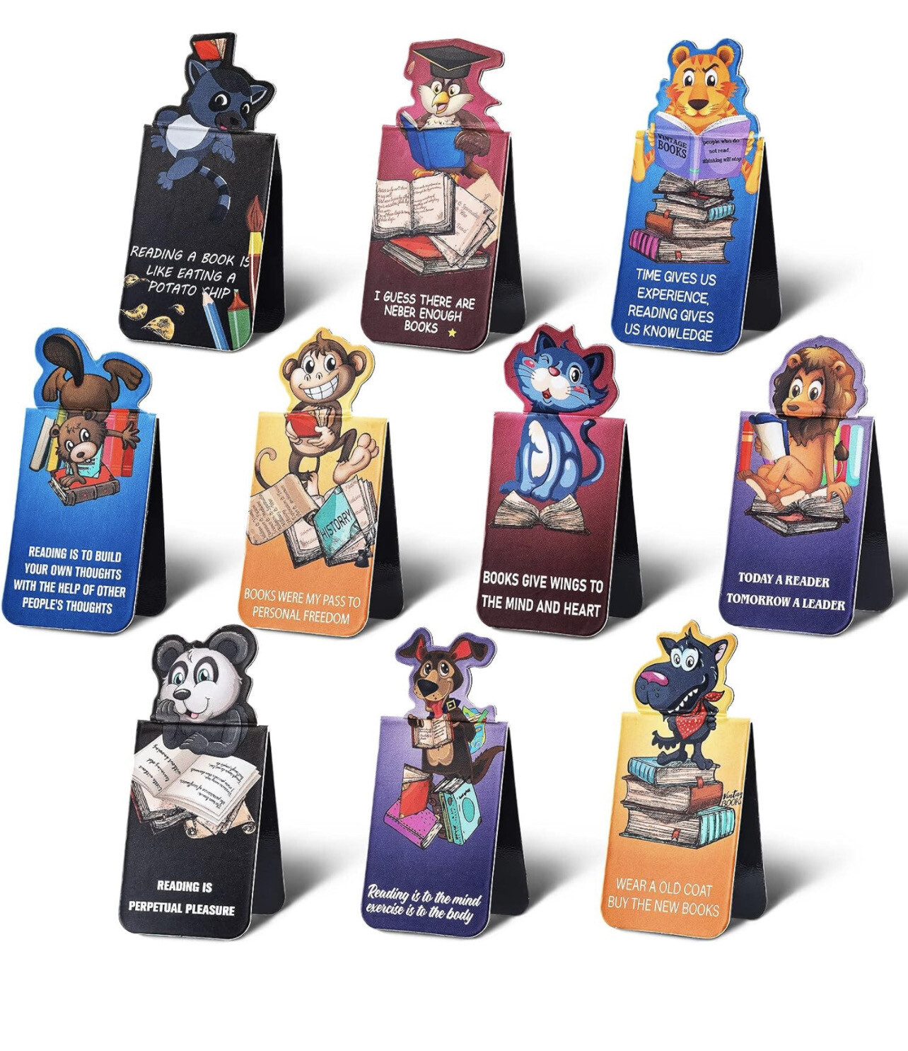 20 Pieces Magnetic Bookmarks (10 Styles)