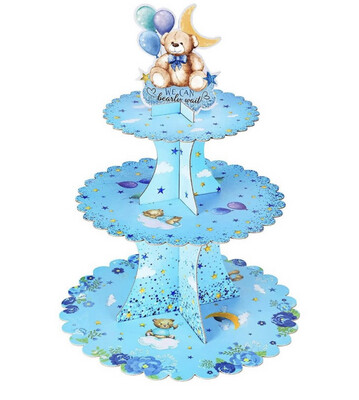 Cupcake Or Cake Stand Set 3 Tier Bear Themed