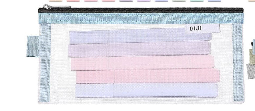 Cute Highlighters No Bleed Pastel Assorted Colors Marker Pen Mesh Pen Pencil Case 10 pcs