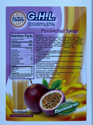 Passion Fruit Syrup 糖浆 - 百香果