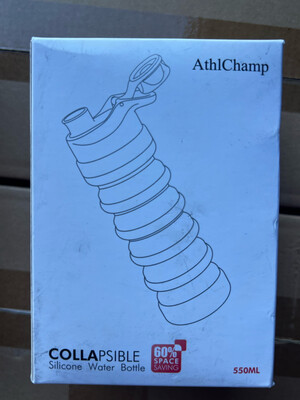 AthlChamp Collapsible Silicone Water Bottle 550ml