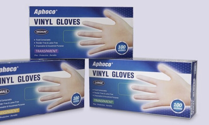 Aphoco Vinyl Clear Gloves Large 