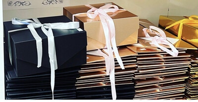 Foldable Empty Gift Boxes w/Ribbon