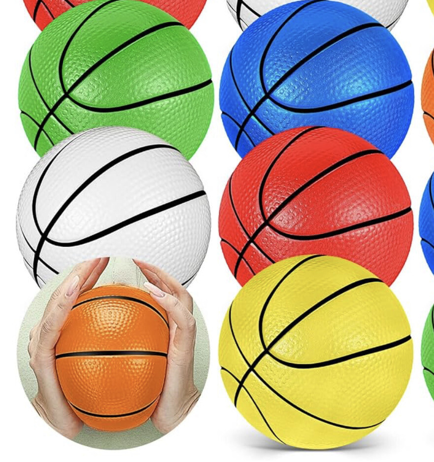 Soft Foam Basketball 5&#39;&#39; Indoor Sponge Basketball Multi Color