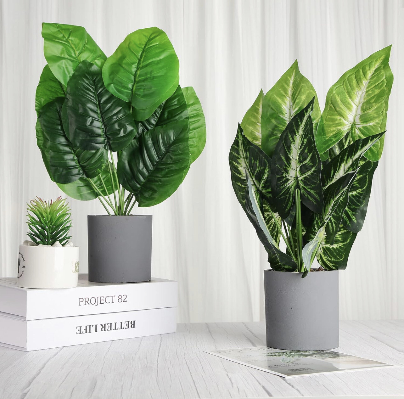 Fake Plants 16 Inch Faux Artificial Plants Faux Potted Plants for Home 