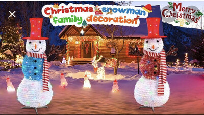 Snowman Christmas Decorations, 4 Feet Light Up Collapsible