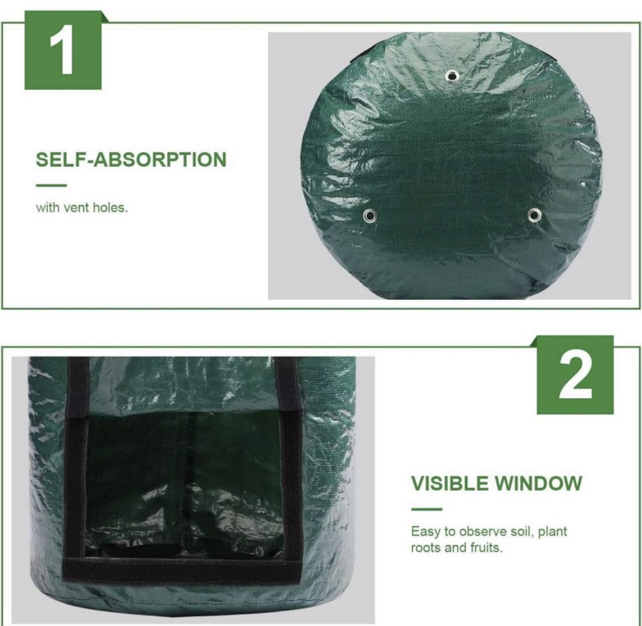 Heavy Duty Thickened Vegetable Grow Pots with 3 Tools 10 Gallons Bags (4 Pack)