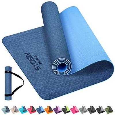 Deluxe Fitness Exercise Yoga Mat Carrying Strap Included Multi Color