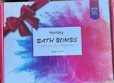 Homasy Bath Bombs 12 Assorted Fragrances Natural Homemade