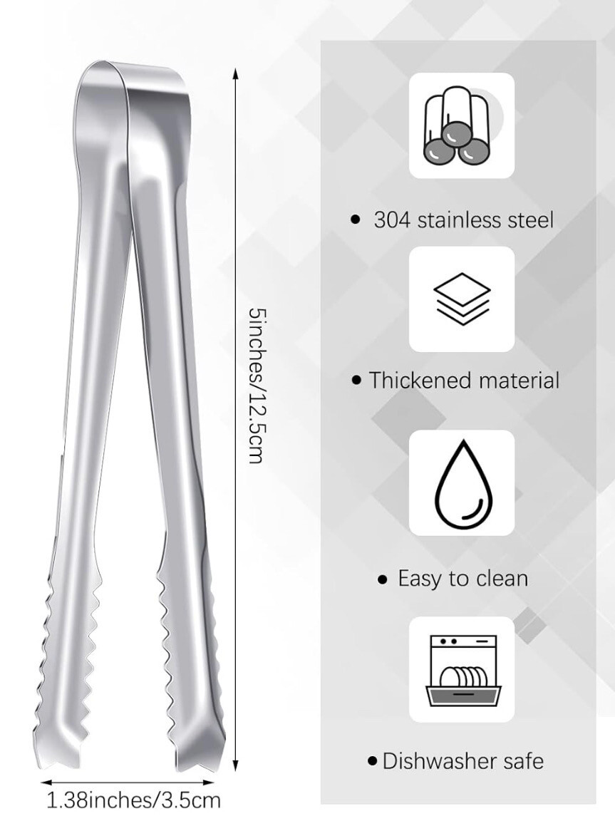 Mini Kitchen Utensil 5&#39;&#39; Stainless Steel Sugar Ice Tongs
