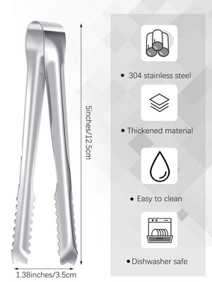 Mini Kitchen Utensil 5&#39;&#39; Stainless Steel Sugar Ice Tongs