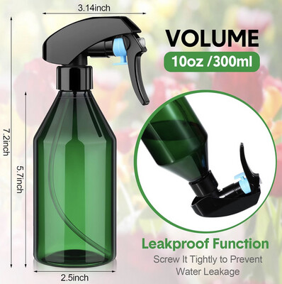 Mister Water Spray Bottle 10 oz Plant Spray Bottle (Green)