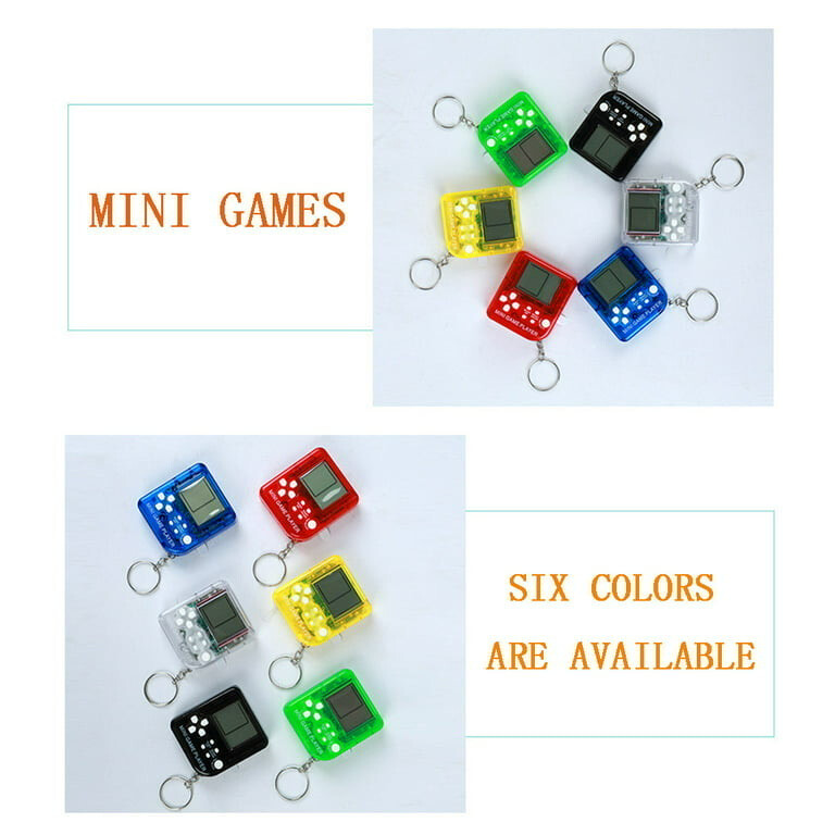 Mini Keychain Pendant Tetris Game Box, Classic Retro Game Console Built-in 26 Games