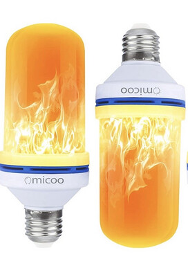 MICOO LED Flame Effect Light Bulb 4 Modes for Christmas Home/Hotel/Bar Party Decoration ( 2 Pack)