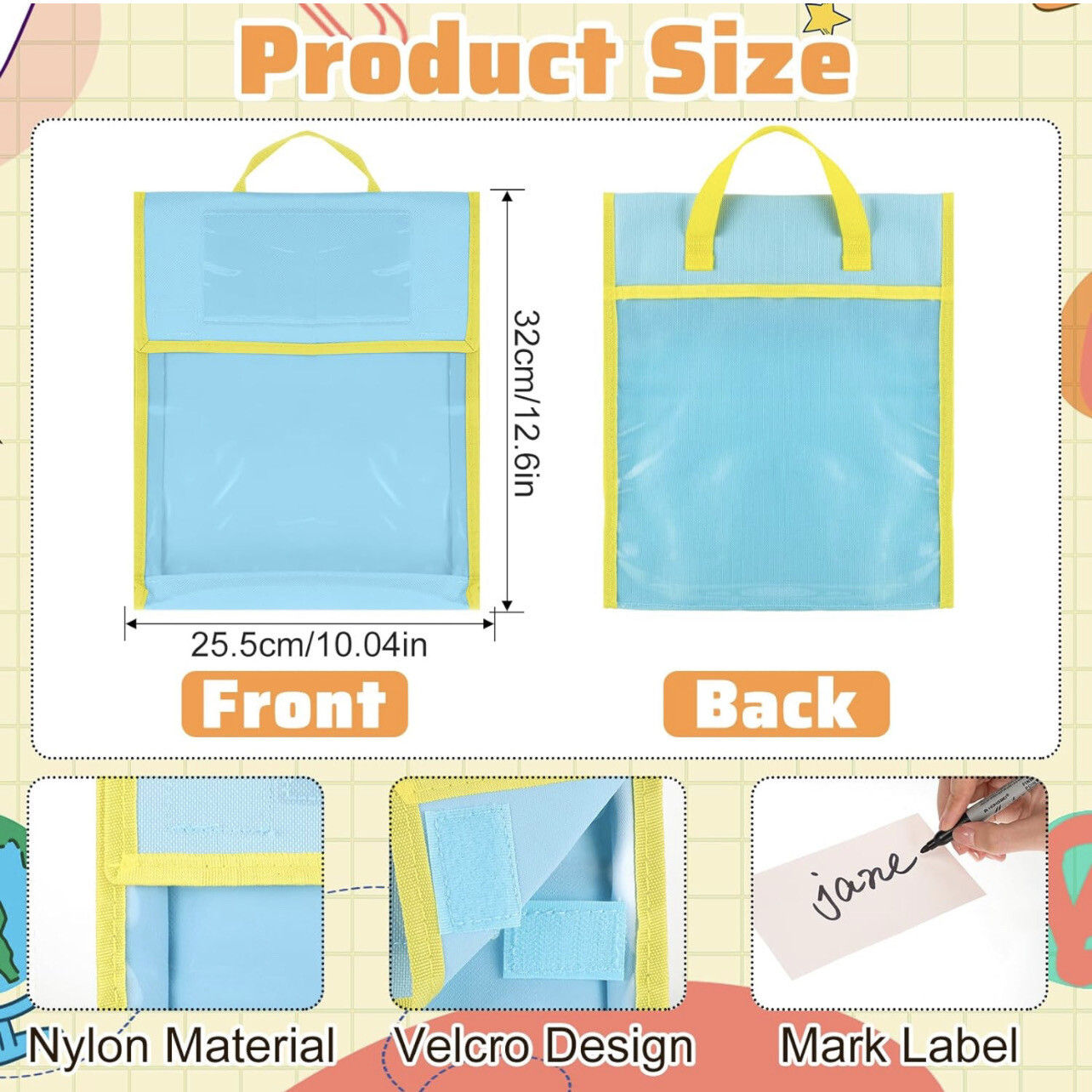 Book Pouch Bag Fabric Material 12.6 x 10.04 inch