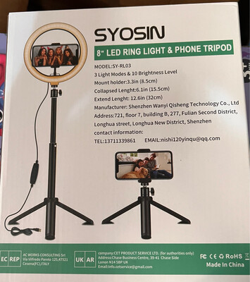 Syosin 8&quot; LED Ring light &amp; Phone Tripod